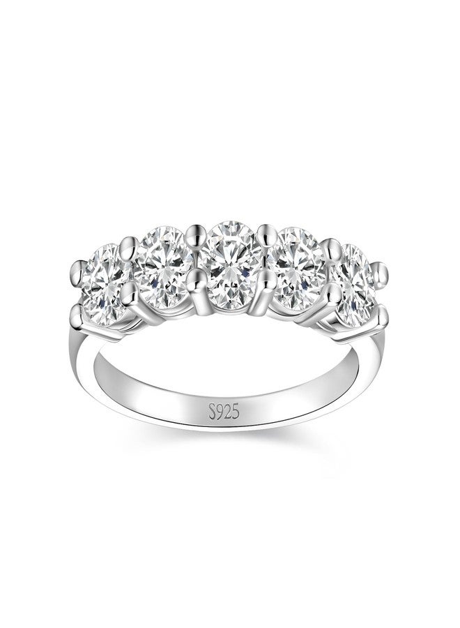 SUNFEEL 5-Stone Moissanite Rings for Women 1.5CT D Color VVS1 Sterling Silver with 18K Gold Plating Moissanite Wedding Bands Stackable Rings Moissanite Engagement Promise Ring - Image 1